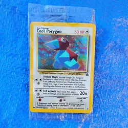 COOL PORYGON Pokemon Card - SEALED - Black Star Promo #15 - discount - crease - Image 1
