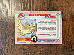 #83 Farfetch'd - Pokemon Topps Silver Holo Card - Blue Logo - Image 2