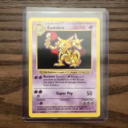 Kadabra 032/102 Uncommon Base Set Shadowless Pokemon Card NM - Image 3