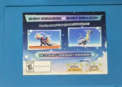 Shiny Koraidon or Miraidon Pokemon Scarlet Violet Code Card - Gamestop - Image 1