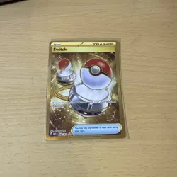 Pokemon TCG Switch Trainer Full Art Hyper Rare Gold Card 206/165 NM - Image 1
