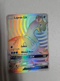 Pokemon TCG Lapras GX Holo Secret Rare Card Sun & Moon Base Set 151/149 NM - Image 1