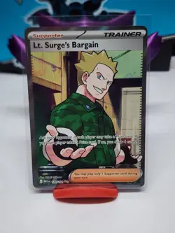 Lt Surge's Bargain 170/132 Mega Evolution Full Art Trainer Pokemon Card NM - Image 1