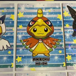 Rare Hearts Holo Pokemon Card Database Christmas Set Poncho Pikachu FULL SET! - Image 3