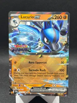Lucario Ex - 051/131 Pokemon Stamped Prismatic Evolutions Double Rare Promo Card - Image 1