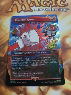 Knuckles's Gloves - The Reaver Cleaver - Rainbow Foil - Secret Lair MTG - NM - Image 1