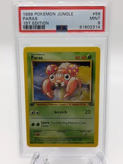 Pokemon TCG Jungle 1st Edition Paras #59 Mint Graded PSA 9 - Image 1