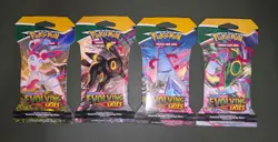 Pokemon Evolving Skies Sleeved Booster Pack Complete Art Set Of 4 Packs. - Image 1