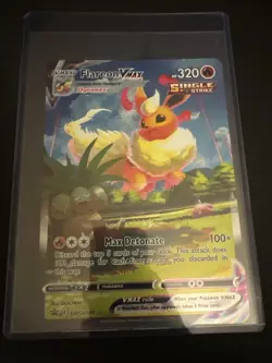 Pokemon Tcg Flareon VMAX SWSH180 Jumbo Cards Holo Toploader - Image 1