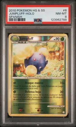 2010 POKEMON HEARTGOLD & SOULSILVER SPANISH #6 JUMPLUFF-HOLO PSA 8 - Image 1