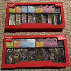 Pokemon Prismatic Evolutions 8 Mini Tins 2 pack Costco Bundle IN HAND - Image 1