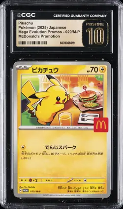 2025 POKEMON JPN MEGA EVOLUTION MCDONALDS PROMO #020/M-P PIKACHU CGC 10 PRISTINE - Image 1