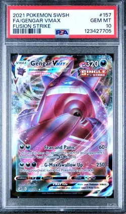 PSA 10 Gengar VMAX #157 Full Art 2021 Pokemon SwSh Sword & Shield Fusion Strike - Image 1