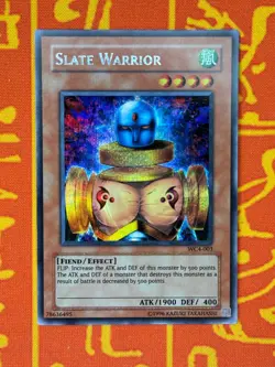 YUGIOH SLATE WARRIOR SECRET RARE LIGHT PLAY WC4-003 - Image 1