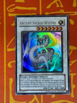 YUGIOH ANCIENT SACRED WYVERN ULTRA RARE LIGHT PLAY ANPR-EN043 - Image 1
