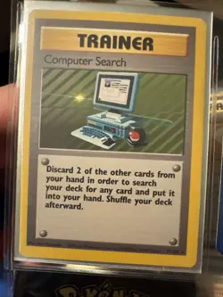 Pokemon TCG Base Set Computer Search 71/102, Regular Shadowless Rare Card - Image 1