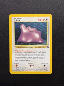 Ditto 3/62 Holo Rare - 1999 Fossil WOTC - Lightly Played Vintage Pokemon Card - Image 1