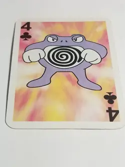 1999 Pokemon LP Poliwrath Bicycle Mini Playing Card 4 Of CLUBS. US SELLER - Image 2