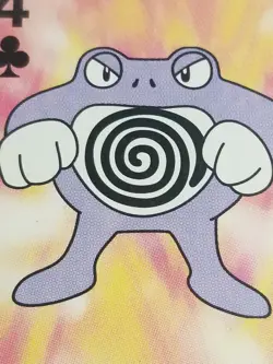 1999 Pokemon LP Poliwrath Bicycle Mini Playing Card 4 Of CLUBS. US SELLER - Image 4