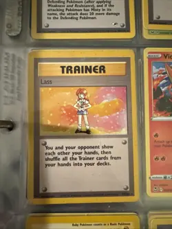 Pokemon TCG Trainer Lass Base Set Unlimited Rare Card 75/102 Vintage 1999 - Image 1
