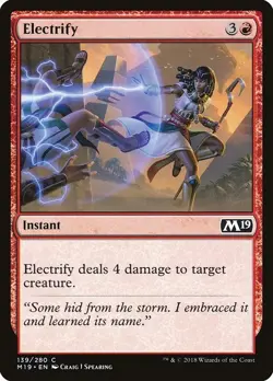 Electrify 4x FOIL M19 MTG Core Set 2019 Common MINT red - Image 1
