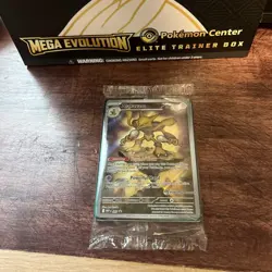 Pokemon Center Stamped Alakazam 009 Pokemon Mega Evolutions -ETB Promo Sealed - Image 1