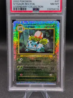 2002 POKEMON LEGENDARY COLLECTION #47 IVYSAUR-REVERSE FOIL PSA 8 - Image 2