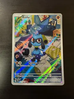 Pokemon TCG Scarlet & Violet Base Set Riolu Illustration Rare Full Art 215/198 - Image 1