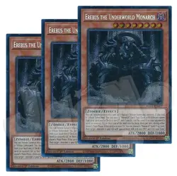 Yugioh Erebus the Underworld Monarch x 3 1st Edition Secret Rare NM - Free Holo - Image 1