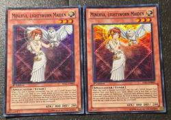 YUGIOH ~ MINERVA, LIGHTSWORN MAIDEN x2 ~ SDLI-EN002 ~ SUPER RARE 1st EDITION - Image 2