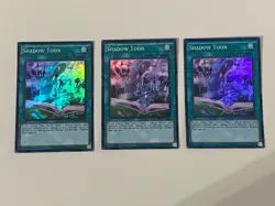 Yugioh - Shadow Toon x 3 - 1st Edition Super Rare NM - Free Holo Card - Image 1