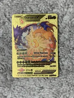 Pokemon Charizard V HP508 Wild Flames Gold Foil Fan Art Card - Image 1
