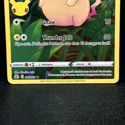 Pokemon TCG Card Pikachu 5/25 Celebrations 25th Anniversary Full Art Holo - G-3 - Image 4