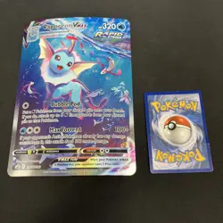 Pokemon TCG: JUMBO Vaporeon VMAX Card Alt Art SWSH182 Premium Collection - Image 1