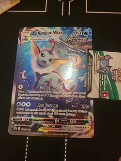 JUMBO Vaporeon VMAX Promo Card Alt Art SWSH182 Pokemon Premium Collection Promo - Image 1