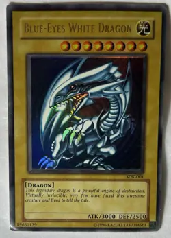 1996 YU-GI-OH SDK-001 BLUE-EYES WHITE DRAGON HOLO LIMITED RARE CARD - Image 1
