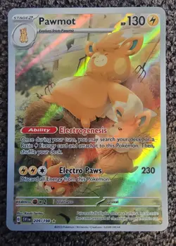 Pawmot 209/198 IR Full Art Pokemon Scarlet Violet Base NM Rare Holo Card - Image 1