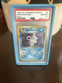 1997 Holo Japanese Dark Blastoise #9 Pokemon Card PSA 10 - Image 1