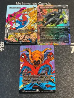 Magic MTG Feed the Swarm Spider-Man Noir Borderless Marvel Spider-Man Lot*3 - Image 1