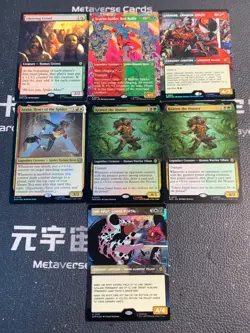 Magic MTG Cheering Crowd Hunter Borderless Foil Marvel Spider-Man Lot*7 - Image 1