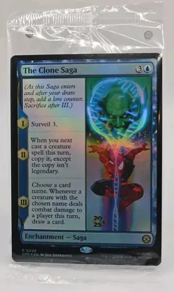 Prerelease Stamp (FOIL) THE CLONE SAGA R #28 SEALED Spider-Man Rare PROMO MTG - Image 1