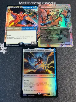 Magic MTG Stunning Savior Web-Warriors Borderless Foil Marvel Spider-Man Lot*3 - Image 1