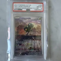 PSA 8 NEAR MINT Teal Mask Ogerpon POKEMON CENTER EXCLUSIVE STAMPED PROMO SVP123 - Image 1