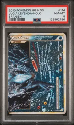 2010 POKEMON HEARTGOLD & SOULSILVER SPANISH #114 LUGIA LEYENDA-HOLO PSA 8 - Image 1