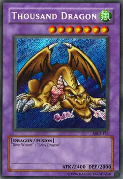 Yugioh! HP Thousand Dragon - MRD-143 - Secret Rare - Unlimited Edition Heavily P - Image 1