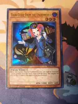 Yugioh! Tour Guide From The Underworld RA01-EN005 Super Rare "BLOODY" MISPRINT - Image 1
