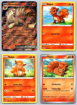 (4) Ninetales ex & Vulpix Pokemon Card Lot Rare SWSH SV English TCG Collection - Image 1