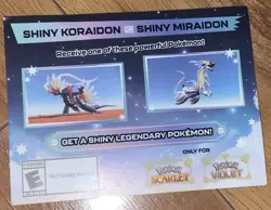 Shiny Koraidon & Miraidon Pokemon Scarlet Violet Code Card - Gamestop - Image 1