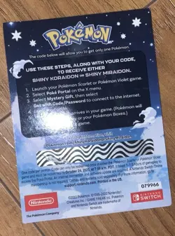 Shiny Koraidon & Miraidon Pokemon Scarlet Violet Code Card - Gamestop - Image 2