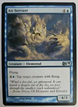 MTG Magic The Gathering Card Air Servant Creature Elemental Blue M14 - Image 1